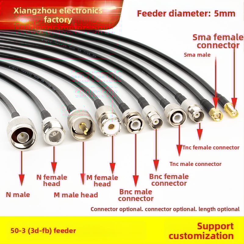 Antenas pagarinājuma līnija, modeļa 50-3, RF kabelis, apvalks: Cits, savienotāji: N/M/TNC/BNC/SMA, GPS/radio/mikrofona lietošanai