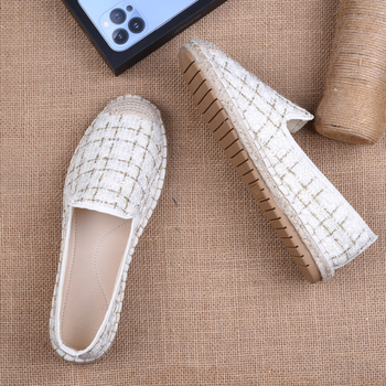 Ženske Fisherman tenisice od lana, okrugli nos, slip-on, gumeni potplat, prozračne