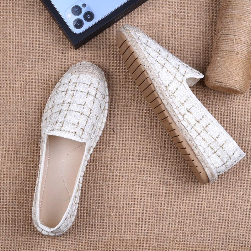 Ženske Fisherman tenisice od lana, okrugli nos, slip-on, gumeni potplat, prozračne