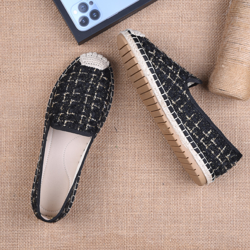 Ženske Fisherman tenisice od lana, okrugli nos, slip-on, gumeni potplat, prozračne