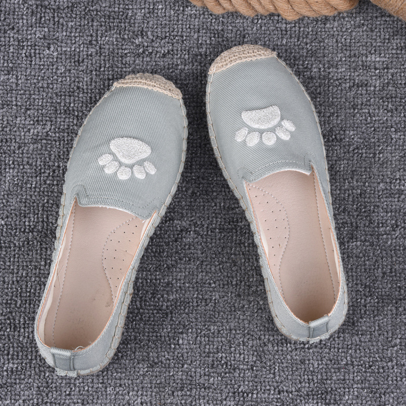 Ženske Fisherman tenisice od lana, okrugli nos, slip-on, gumeni potplat, prozračne