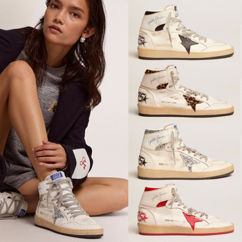 Uniszex magas szárú tornacipő első réteg marhabőrből, vintage distressed minta, kézzel festett graffiti dizájn, beépített magasság-növelő, gumitalp