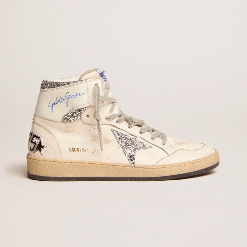 Uniszex magas szárú tornacipő első réteg marhabőrből, vintage distressed minta, kézzel festett graffiti dizájn, beépített magasság-növelő, gumitalp