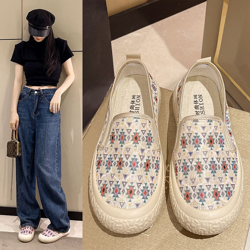 Naiste võrgust Slip-On kingad kalastusstiilis, hingavad, kerged, komposiit-tald, terav varvas, puuvillane sisetald