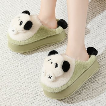 Moteriškos patalpų šlepetės iš medvilnės su EVA padu, cartoon raštas, neslidžios, stora padas 0–3 cm