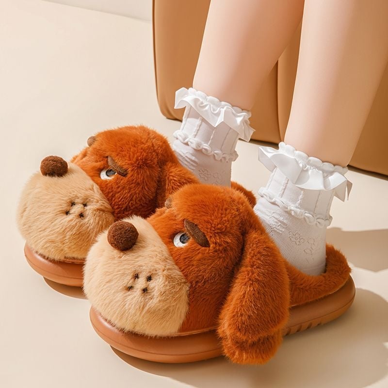 Moteriškos patalpų šlepetės iš medvilnės su EVA padu, cartoon raštas, neslidžios, stora padas 0–3 cm