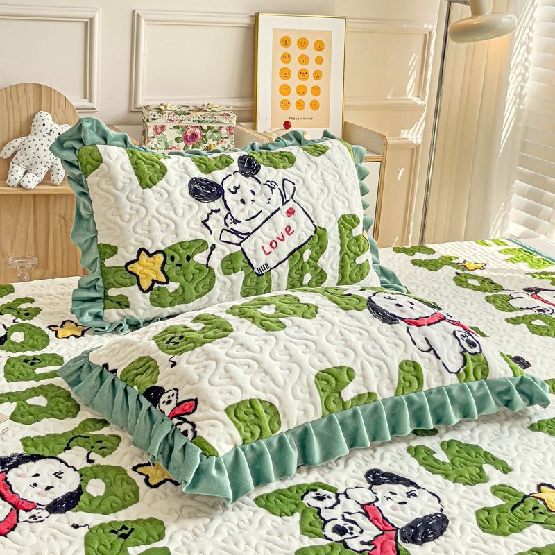 Navlaka za jastuke od mliječne velur tkanine, quiltana s čipkom, topla; 96% mliječni velur/vlakno proteina mlijeka; broj vlakana >150; reaktivno bojanje