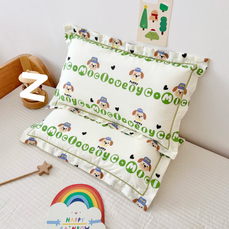 Párnahuzat, pamut twill anyag, rajzfilm stílus, szálanként színezett nyomtatás, egész éves használatra