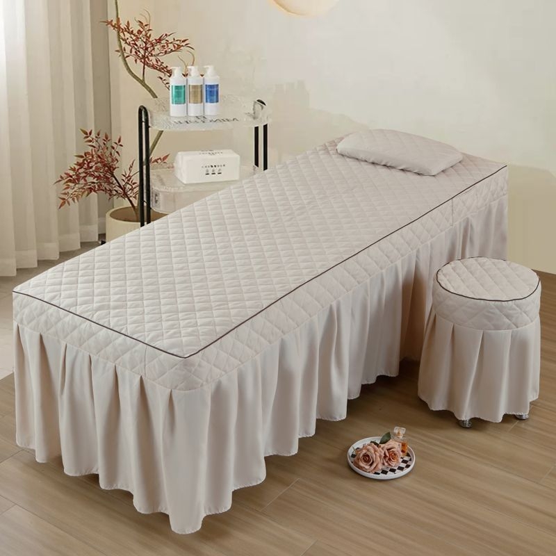 Navlaka za masažni krevet od 100% pamuka, dvodijelni set, jednobojan, Lingzhi