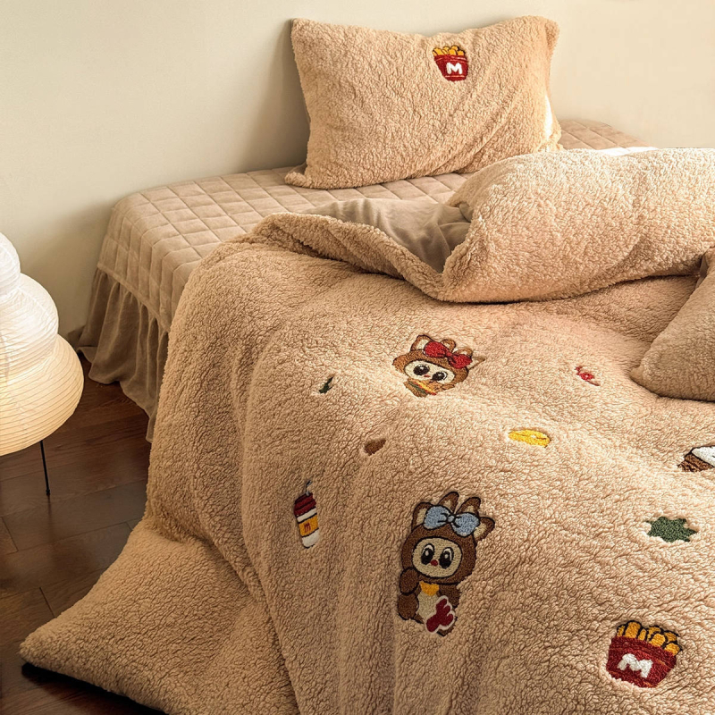 Pamučni četverodijelni set posteljine, jednobojan, reaktivno bojanje, 1000–1500 g, prilagodljiv