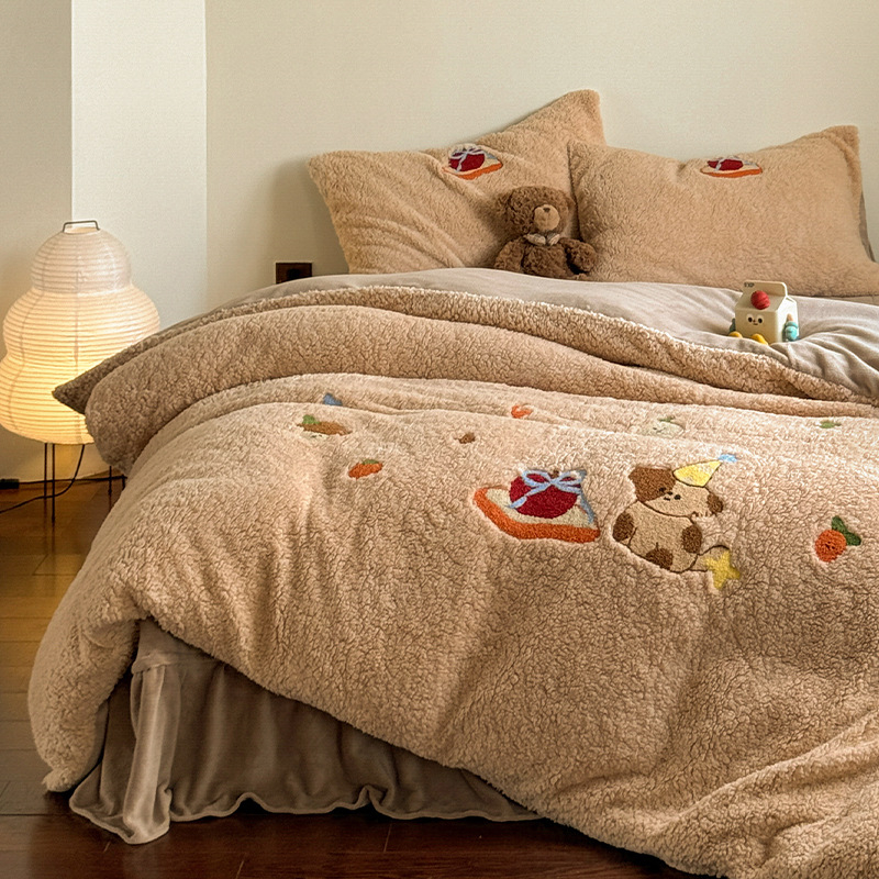 Pamučni četverodijelni set posteljine, jednobojan, reaktivno bojanje, 1000–1500 g, prilagodljiv