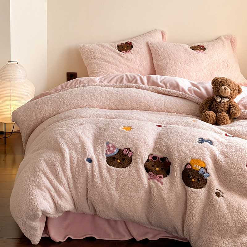 Pamučni četverodijelni set posteljine, jednobojan, reaktivno bojanje, 1000–1500 g, prilagodljiv