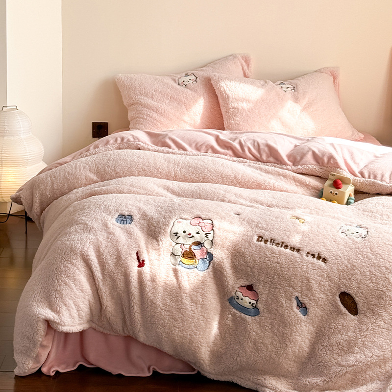 Pamučni četverodijelni set posteljine, jednobojan, reaktivno bojanje, 1000–1500 g, prilagodljiv