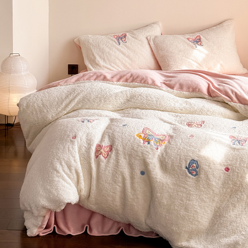 Pamučni četverodijelni set posteljine, jednobojan, reaktivno bojanje, 1000–1500 g, prilagodljiv