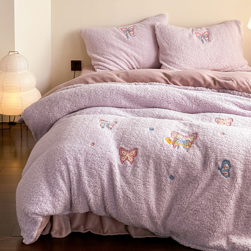 Pamučni četverodijelni set posteljine, jednobojan, reaktivno bojanje, 1000–1500 g, prilagodljiv