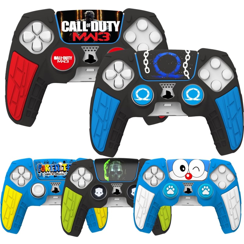 PS5 silikono apsauginis dėklas su raštais – Kamuflazė, Vandens pernešimas; Priešslydžio funkcija, Modelis UX-009-01