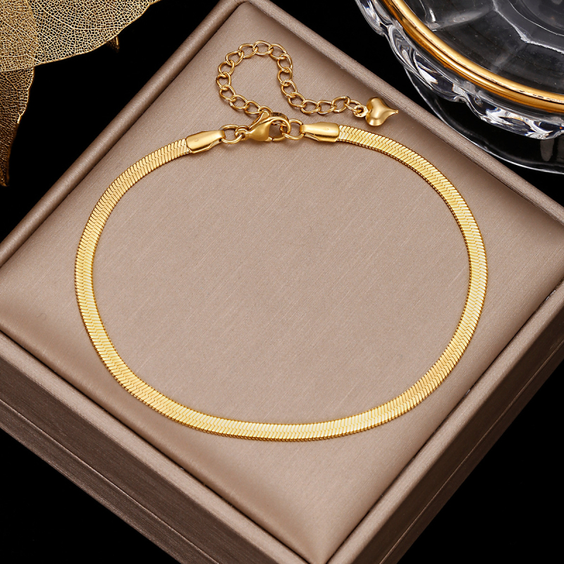 Potītes rokassprādze | sievietēm, Eiropas–Amerikas stila, nerūsējošā tērauda/ vara ķēde, krāsu noturīgs pārklājums, mozaikas akmeņi ar mākslīgām dārgakmeņiem, pielāgošana pieejama