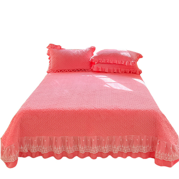 Piimaveluuri voodikate pitsi ja tikandiga, ühtlane värv, printsessi stiil, kaal 2–2,5 kg