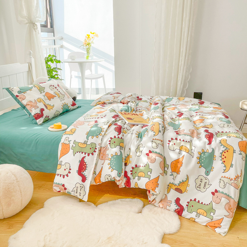 Laste voodi kate - 60S satiin, pikkade kiududega puuvill, reaktiivne trükkimine, Jet õmblus, 3-osaline komplekt