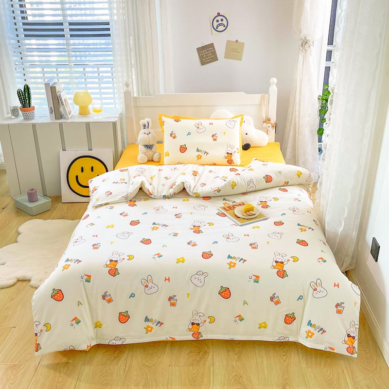 Laste voodi kate - 60S satiin, pikkade kiududega puuvill, reaktiivne trükkimine, Jet õmblus, 3-osaline komplekt