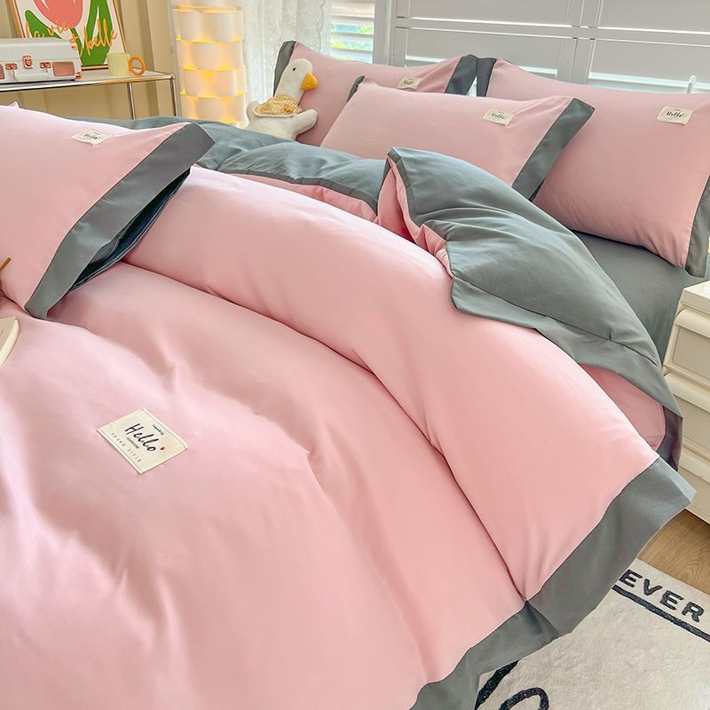 Neljaosaline voodipesu komplekt: kattemähk ja lihtne kude; Materjal: polüester; Kudumine: harjatud ja lihtne kude; Trükkimine: reaktiivne värvimine; Muster: ühes toonis; Stiil: prill polsterdatud lakats.