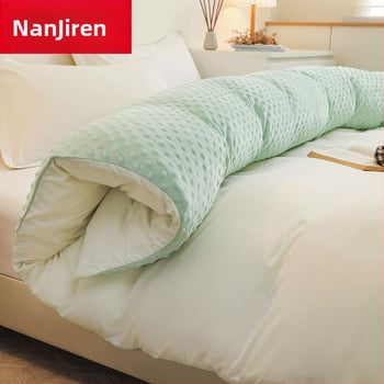 Paplanhuzat fleece béléssel, tej velúr és korall velúr, akril szálból, 4 részes készlet