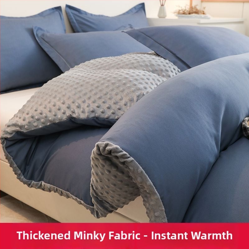 Paplanhuzat fleece béléssel, tej velúr és korall velúr, akril szálból, 4 részes készlet