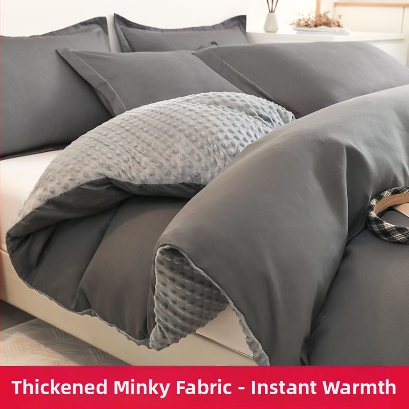 Paplanhuzat fleece béléssel, tej velúr és korall velúr, akril szálból, 4 részes készlet