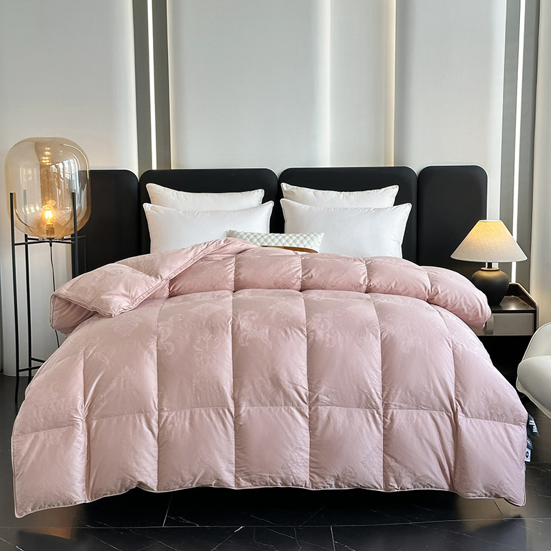 100% pamutból készült, 120-Count jacquard dupla rétegű paplanhuzat, önkitöltő tollbetéttel és töltőcsővel — geometriai mintázat