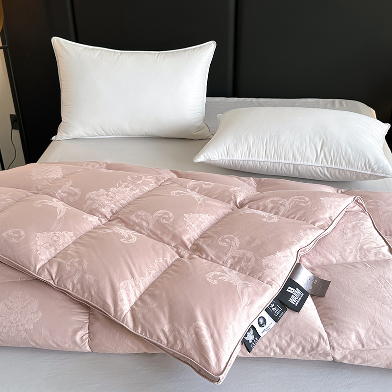 100% pamutból készült, 120-Count jacquard dupla rétegű paplanhuzat, önkitöltő tollbetéttel és töltőcsővel — geometriai mintázat