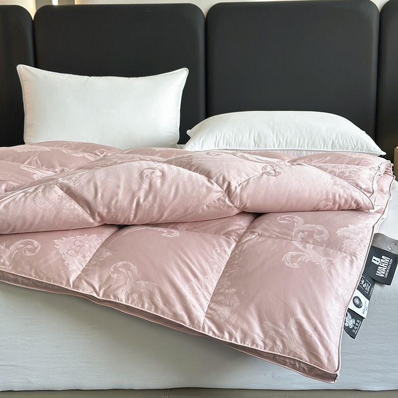 100% pamutból készült, 120-Count jacquard dupla rétegű paplanhuzat, önkitöltő tollbetéttel és töltőcsővel — geometriai mintázat