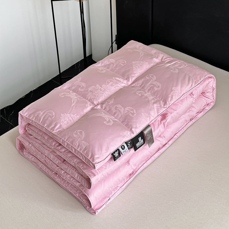 100% pamutból készült, 120-Count jacquard dupla rétegű paplanhuzat, önkitöltő tollbetéttel és töltőcsővel — geometriai mintázat