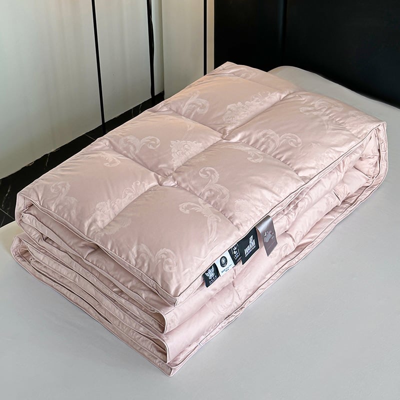 100% pamutból készült, 120-Count jacquard dupla rétegű paplanhuzat, önkitöltő tollbetéttel és töltőcsővel — geometriai mintázat