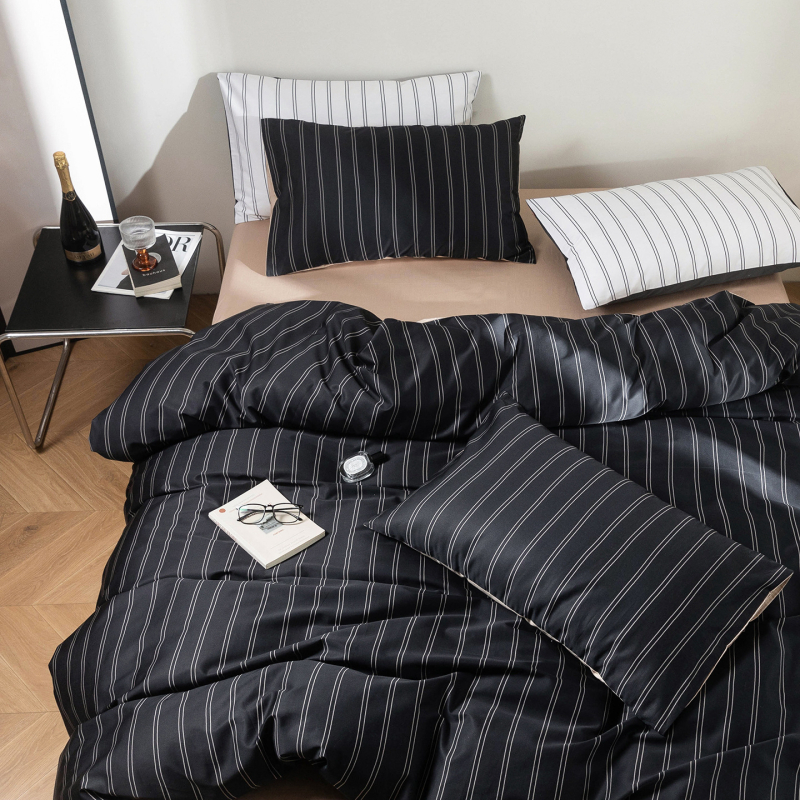 Premium set posteljine od 100 niti combanog dugog vlakna pamuka, četiri dijela, koži prijateljan