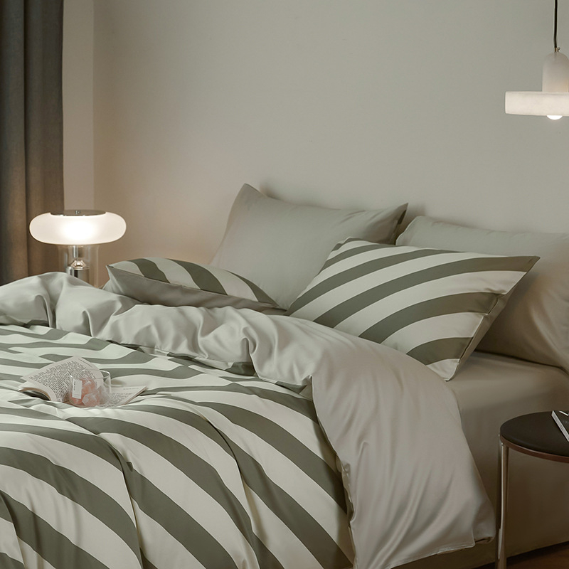 Premium set posteljine od 100 niti combanog dugog vlakna pamuka, četiri dijela, koži prijateljan