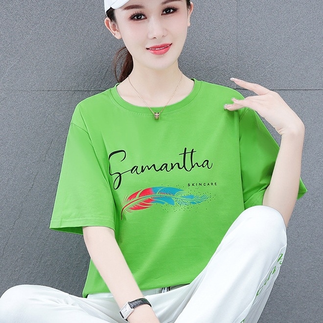 Ženski tiskani pamuk-spandeks pantalonski kostim, gradski casual stil, ljeto 2023