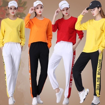 Ženski hlačasti kostim s geometrijskim uzorkom, dugi rukavi, poliester, jesen 2025