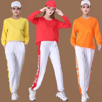 Ženski hlačasti kostim s geometrijskim uzorkom, dugi rukavi, poliester, jesen 2025