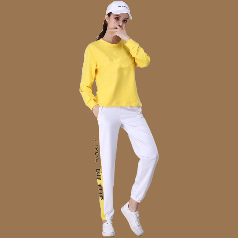 Ženski hlačasti kostim s geometrijskim uzorkom, dugi rukavi, poliester, jesen 2025