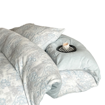 Milk Velvet voodipesu komplekt, neljaosaline komplekt, kahepoolsed tekk, ühetooniline muster taimedega motiiviga, talve soojus