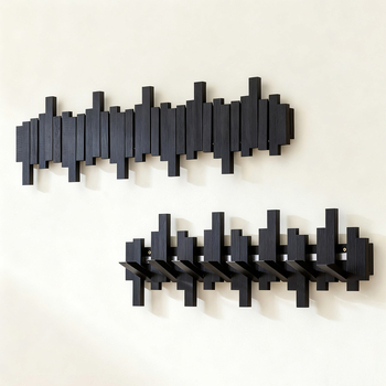 Magneetiline riidepuu klaveri klahvide kujundusega, seinale paigaldatav, mõeldud sissepääsuks, koridoriks ja magamistuppa, puit/bambus, kaasaegne minimalistlik stiil, 3+ konksurida, kandevõime 10–15 kg