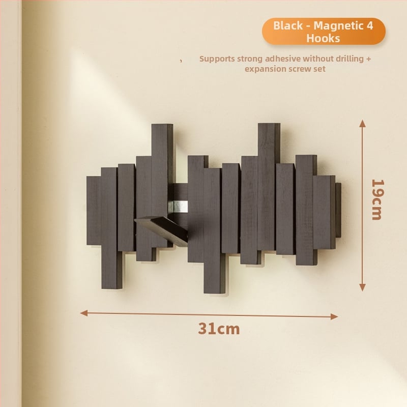 Magneetiline riidepuu klaveri klahvide kujundusega, seinale paigaldatav, mõeldud sissepääsuks, koridoriks ja magamistuppa, puit/bambus, kaasaegne minimalistlik stiil, 3+ konksurida, kandevõime 10–15 kg