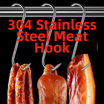 Liha konks roostevabast terasest, S-kujuline, ühe konksu disain, kerge luksuslik stiil, koormus kuni 10–15 kg