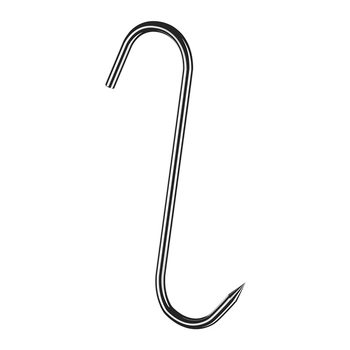 Liha konks roostevabast terasest, S-kujuline, ühe konksu disain, kerge luksuslik stiil, koormus kuni 10–15 kg