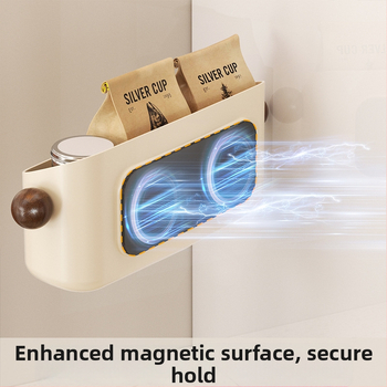 Magnētiska ledusskapja sienas uzglabāšanas plaukts, ABS materiāls, modelis Ym.7257, uzstādīšana bez urbuma, sānu virtuves organizētājs