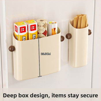 Magnētiska ledusskapja sienas uzglabāšanas plaukts, ABS materiāls, modelis Ym.7257, uzstādīšana bez urbuma, sānu virtuves organizētājs