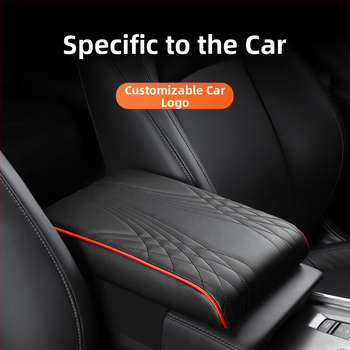 Ādas centrālā elkoņa atbalsta spilventiņš ar uzglabāšanas kabatu un salvetēm kastīti automašīnai