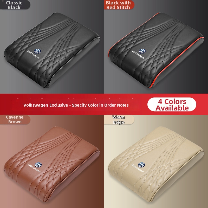 Ādas centrālā elkoņa atbalsta spilventiņš ar uzglabāšanas kabatu un salvetēm kastīti automašīnai