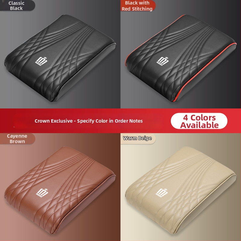 Ādas centrālā elkoņa atbalsta spilventiņš ar uzglabāšanas kabatu un salvetēm kastīti automašīnai