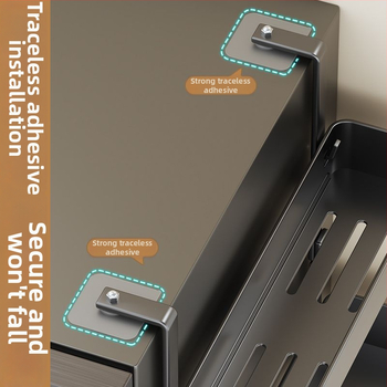 Külmkapi küljehoidja - puurimata paigaldus, mitmekihiline metalliline hoiukorraldaja maitseainete ja kilekoti jaoks